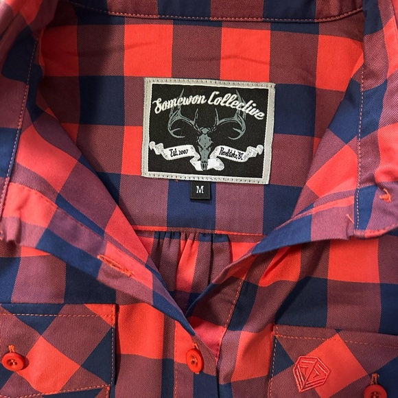 Plaid Button Down Shirt - Red and Blue - Picture 4 of 4